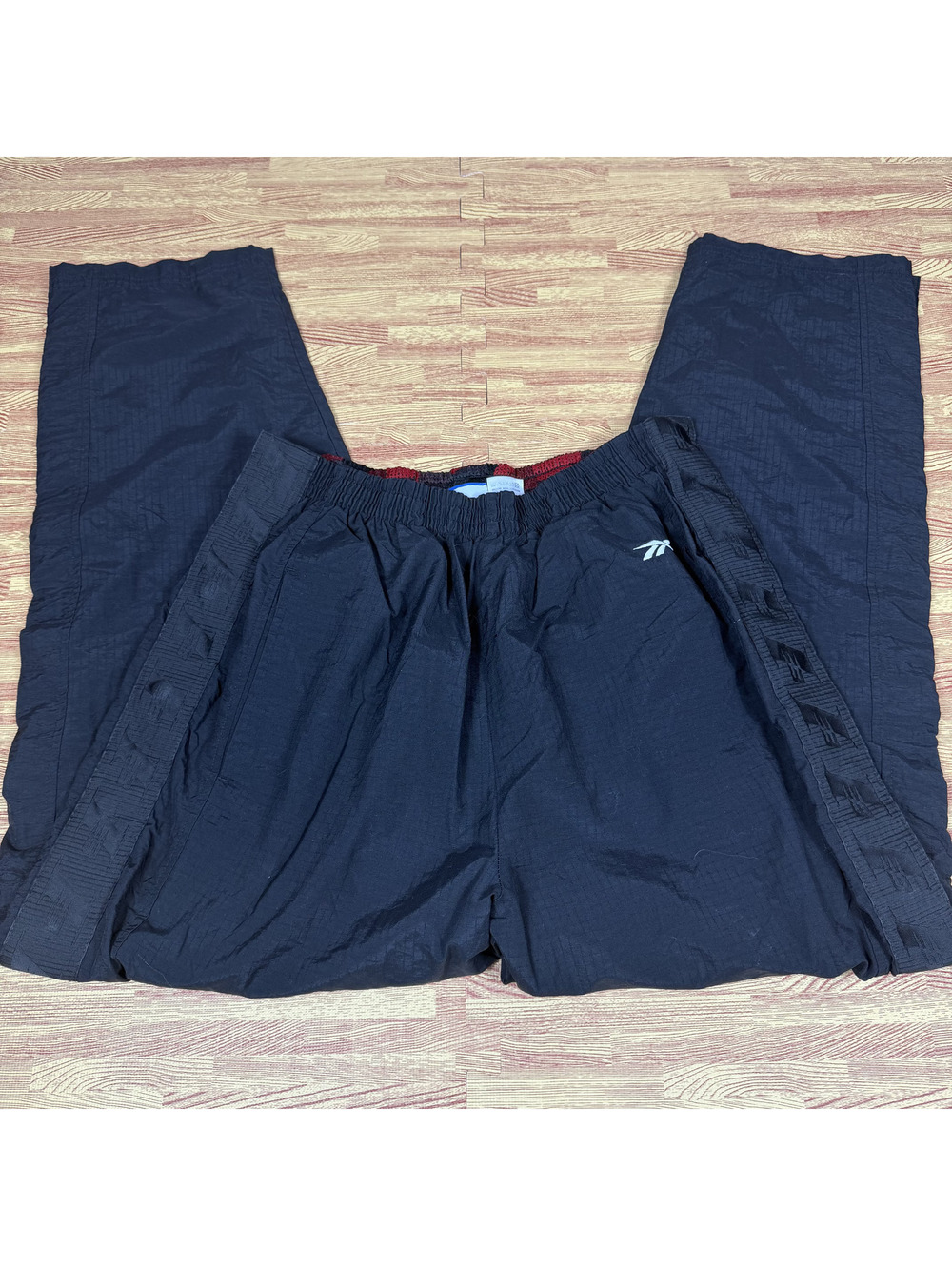 Vintage Reebok I3 Allen Iverson Tearaway Snap Pants Mens XL Black Y2K